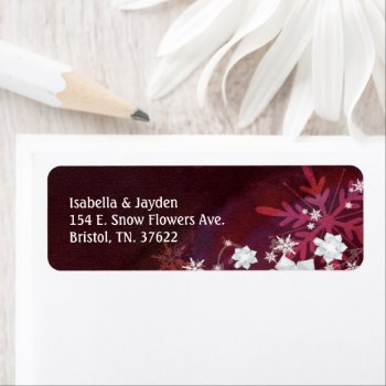 Elegant Winter Glitters Wedding Return Address Label by BridalHeaven at Zazzle