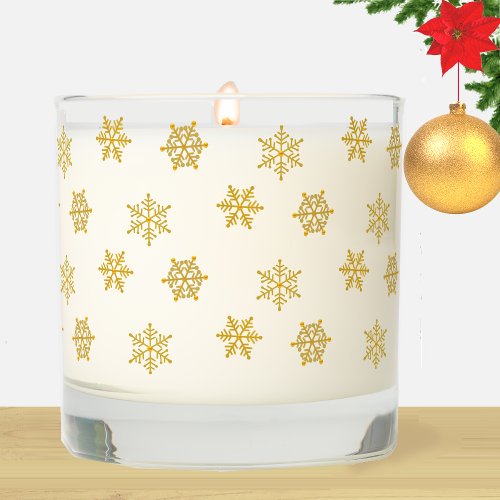 Elegant Winter Golden Snowflakes Scented Candle
