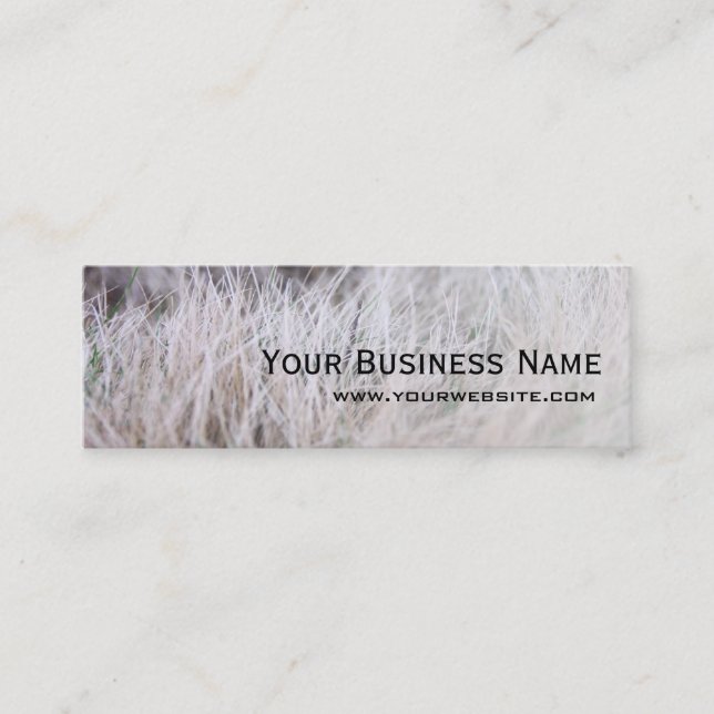 Elegant Winter Grass Mini Business Card (Front)