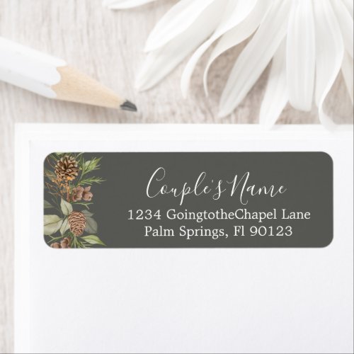 Elegant Winter Gray Wedding Return Address Label