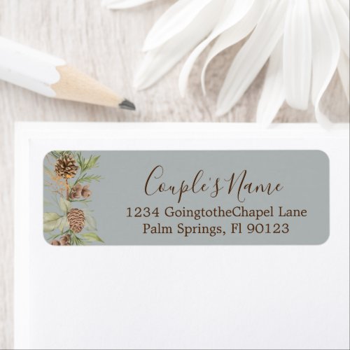 Elegant Winter Gray Wedding Return Address Label