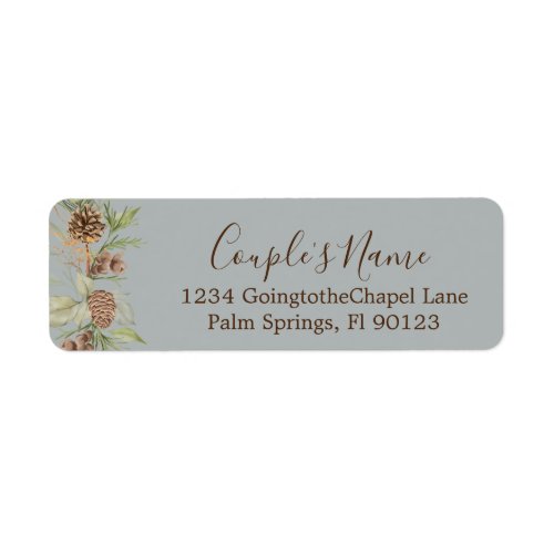 Elegant Winter Gray Wedding Return Address Label