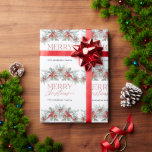 Elegant Winter Greenery Christmas Wrapping Paper<br><div class="desc">Modern Christmas gift wrapping paper featuring elegant winter greenery and holly berries on a white background. The traditional greeting "Merry Christmas" appears in classy handwritten style typography. Personalize this lovely holiday wrapping paper with your name.</div>
