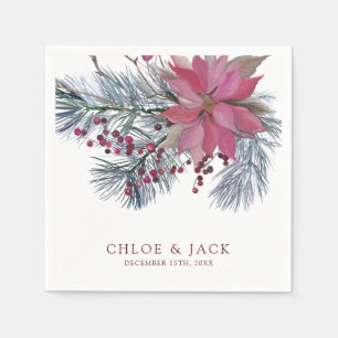 Elegant Winter Greenery Wedding Napkins