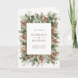 Elegant Winter Greenery Wedding Program