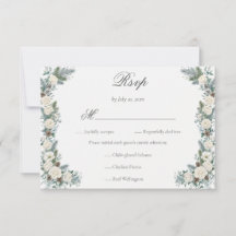 Elegant Winter Greenery White Floral Wedding Meal