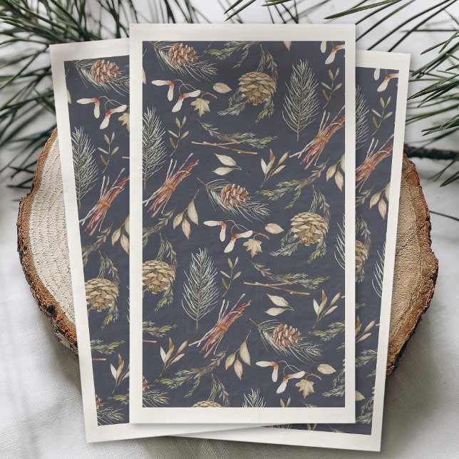 Elegant Winter Guest Towel with Pinecones (Creator Uploaded)