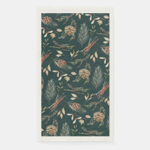 Elegant Winter Guest Towel with Pinecones