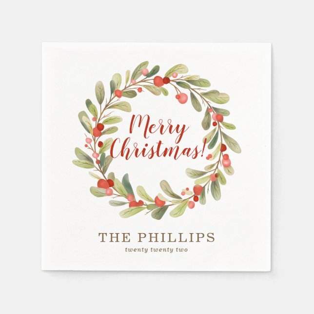 Elegant Winter Holiday Christmas Party Napkins (Front)