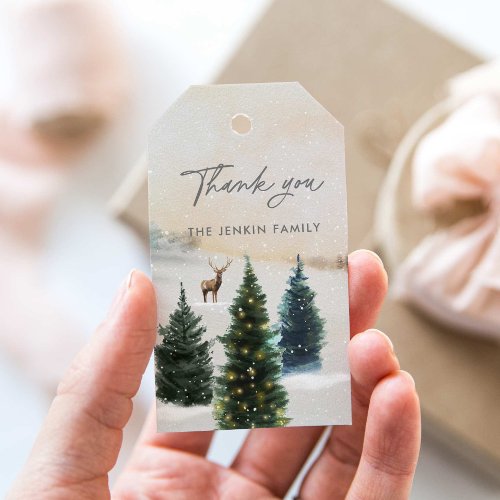 Elegant Winter Holiday Favor and Gift Tags