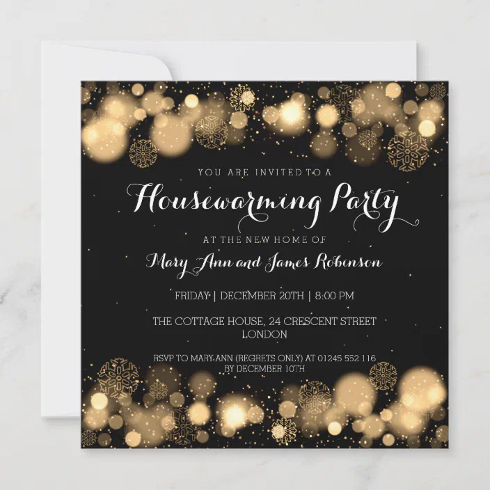 Modern Gold Housewarming Party Invitation  Printable Gold Monogram Party Invite  Black and White Monogrammed Housewarming Invitation
