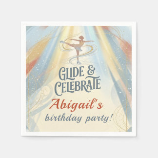 Elegant Winter Ice Skating Birthday Invitation  Napkins