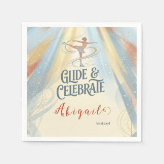 Elegant Winter Ice Skating Birthday Invitation  Napkins