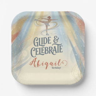 Elegant Winter Ice Skating Birthday Invitation  Paper Plates