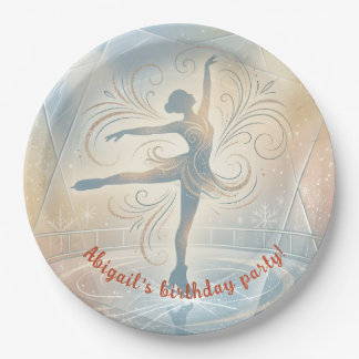 Elegant Winter Ice Skating Birthday  Paper Plates