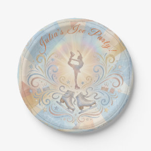 Elegant Winter Ice Skating Birthday  Paper Plates