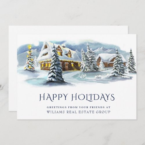 Elegant Winter Land Christmas Corporate Greeting Holiday Card