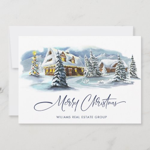 Elegant Winter Land Christmas Corporate Greeting Holiday Card