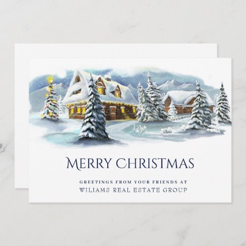 Elegant Winter Land Christmas Corporate Greeting Holiday Card