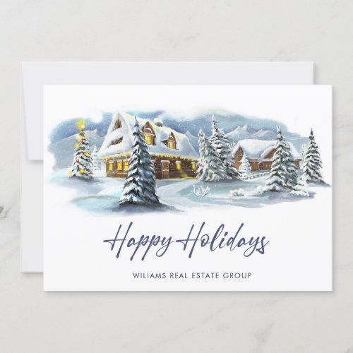 Elegant Winter Land Christmas Corporate Greeting Holiday Card