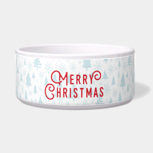 Elegant Winter landscape Christmas pet bowl
