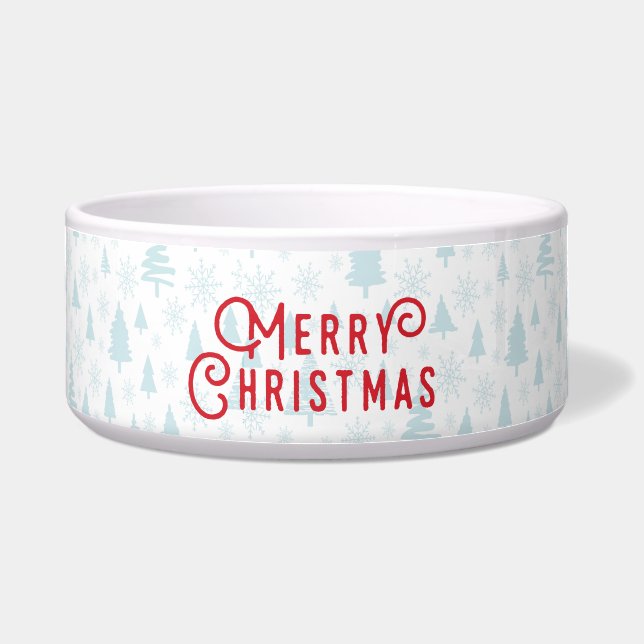 Elegant Winter landscape Christmas pet bowl (Front)