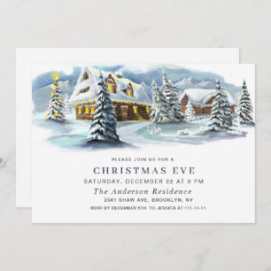 Elegant Winter Landscape Holiday CHRISTMAS EVE Invitation