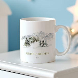 Elegant Winter Mountain Christmas Coffee Mug