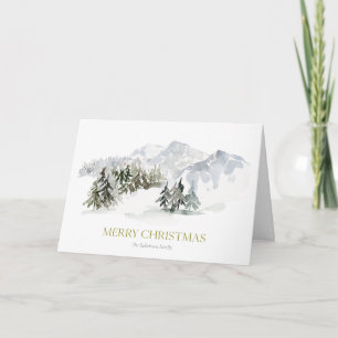 Elegant Winter Mountain Christmas Holiday Card