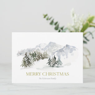 Elegant Winter Mountain Christmas Holiday Card