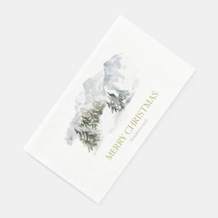 Elegant Winter Mountain Christmas Paper Guest Towels
