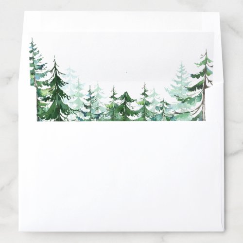 Elegant Winter Pine Tree Envelope Liners