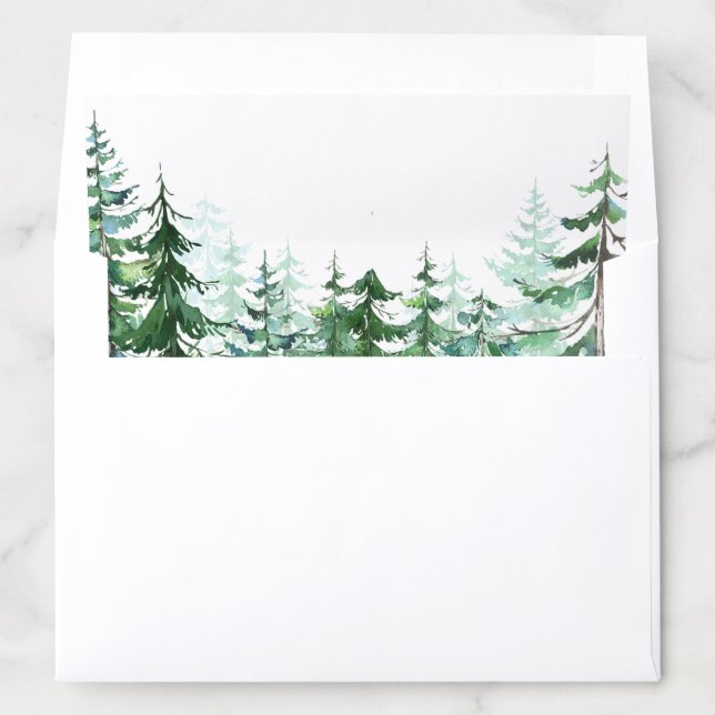 Elegant Winter Pine Tree Envelope Liners (In Envelope)