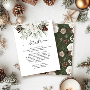 Elegant Winter Pine Wedding Enclosure Card