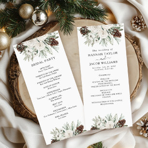 Elegant Winter Pine Wedding Program