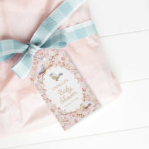 Elegant Winter Pink Floral Girl Baby Shower Gift Tags