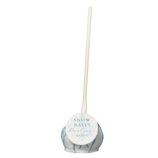 Elegant Winter Quince Snow Balls Quinceanera Cake Pops (Front)
