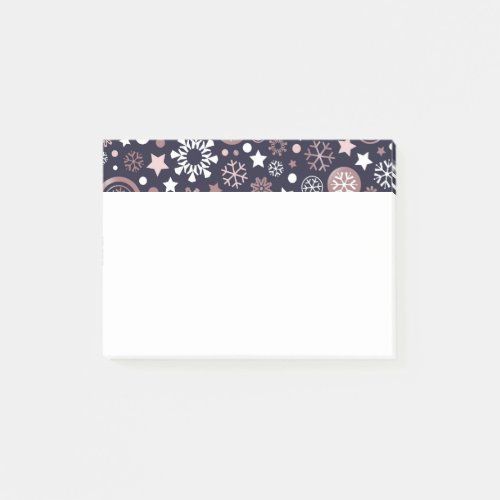 Elegant winter rose gold metallic snowflakes post_it notes