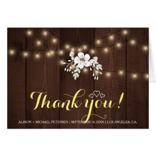 Elegant 'Winter Rustic Floral Wedding   Thank You Cards