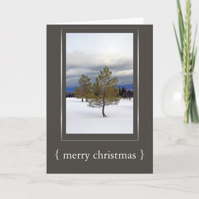 Elegant Winter Scene Merry Christmas Card (Front)