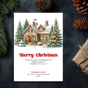 Elegant winter scene sweet Christmas house card