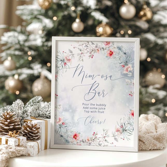 Elegant winter Snow Mimosa bar Poster (Creator Uploaded)