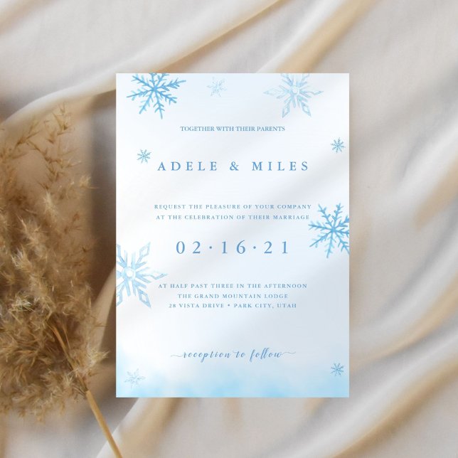 Elegant Winter Snowflake Wedding Invitation (Creator Uploaded)