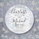 Elegant Winter Snowflakes Circular Wedding Invitation<br><div class="desc">Featuring elegant signature style names this stylish circular winter wedding invitation can be personalized with your wedding details in chic lettering. Designed by Thisisnotme©</div>