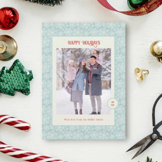 Elegant Winter Snowflakes Happy Holidays Holiday Card