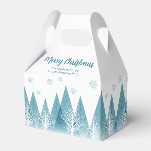 Elegant Winter Trees Annual Family Christmas Party Favor Boxes