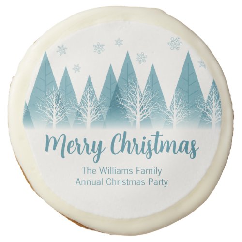 Elegant Winter Trees Annual Family Christmas Party Sugar Cookie