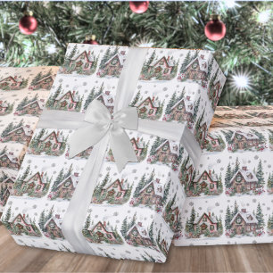 Elegant Winter Watercolor Christmas Wrapping Paper