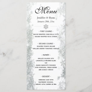 Elegant winter Wedding Menu