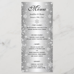 Elegant winter Wedding Menu